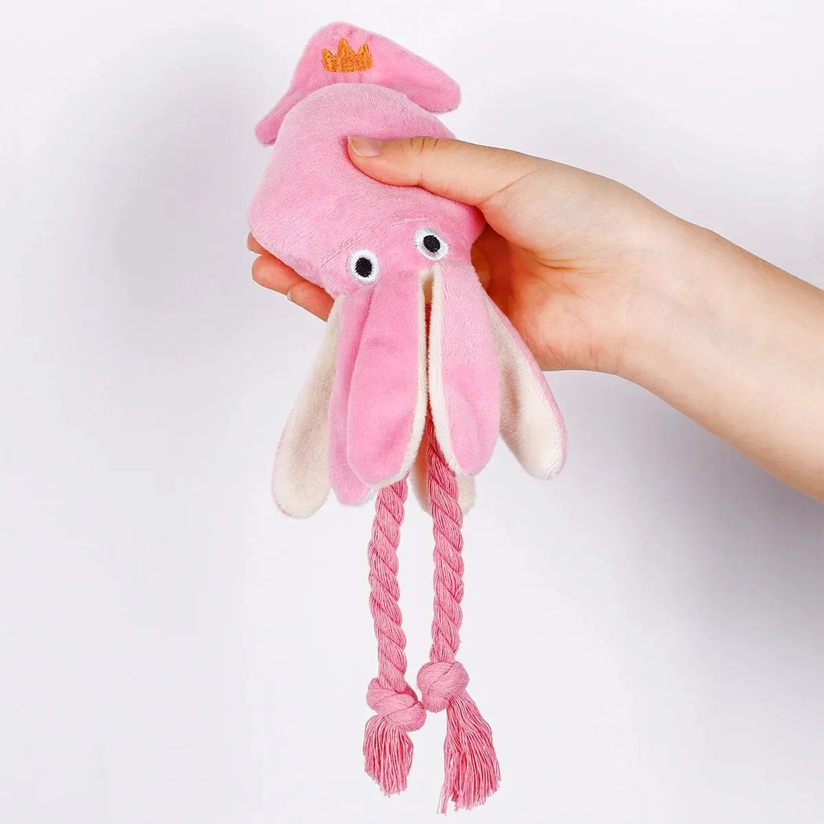 đŸ Hundleksak â Rosa PlyschblĂ€ckfisk med Repsvans
