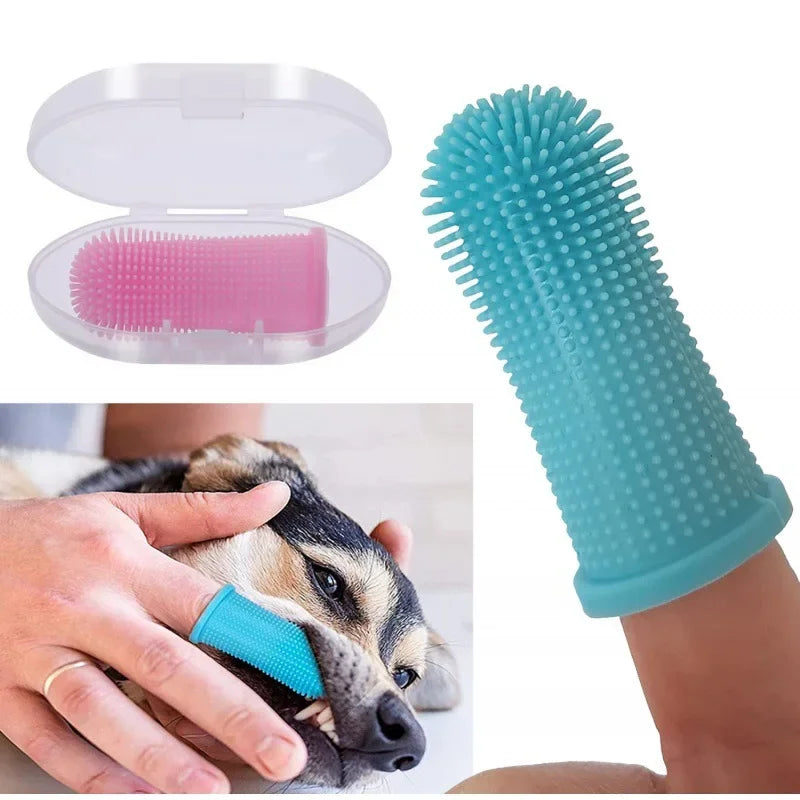 🐾 Silikon Finger-Tandborste för Hund – Mjuk Tandvård