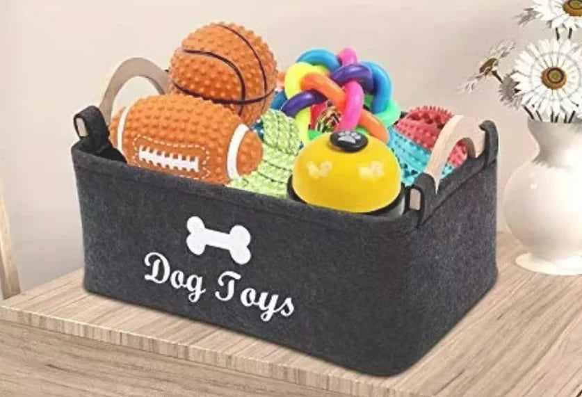 đŸ Lyxig FörvaringslĂ„da i Filt â âDog Toysâ Design