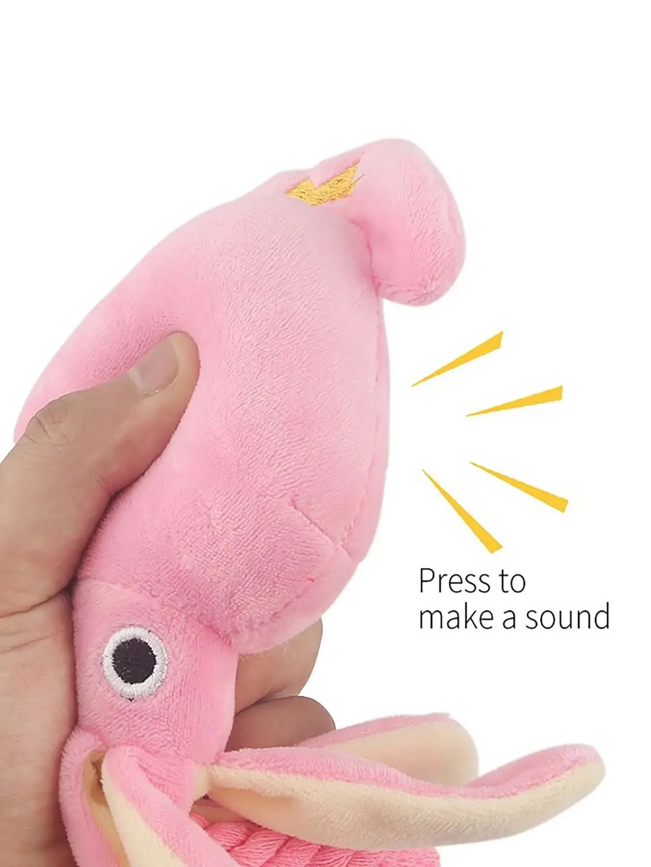 🐾 Hundleksak – Rosa Plyschbläckfisk med Repsvans
