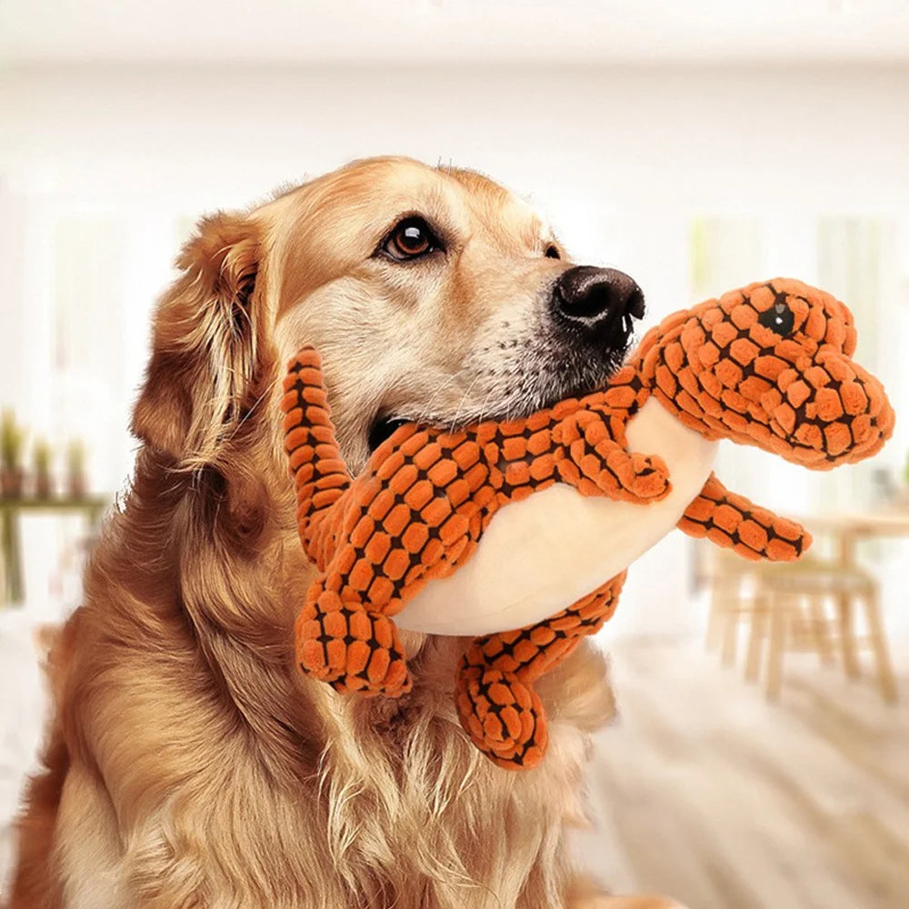 🐾 Dinosaurie i Plysch – Interaktiv Leksak för Hund & Katt