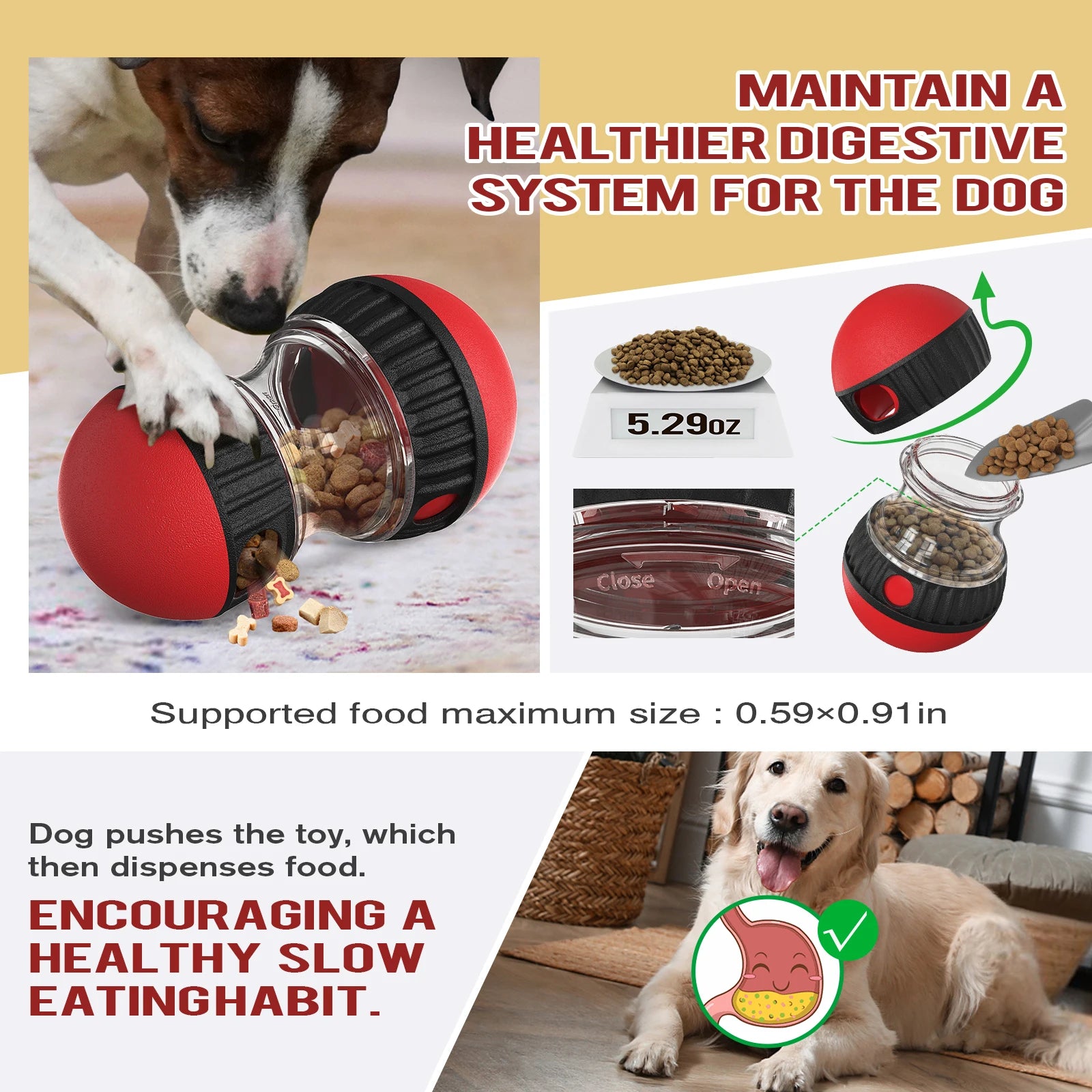 🐾 Godisboll/Slow Feeder – Aktiveringsleksak för Hund